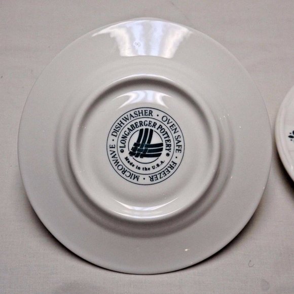 Longaberger Pottery Set of 2 Woven Traditions  Heritage Green Cups & Saucers - Picture 11 of 12